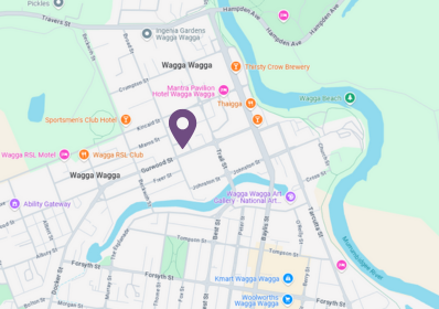 map of Wagga showing location of Plan & Connect office